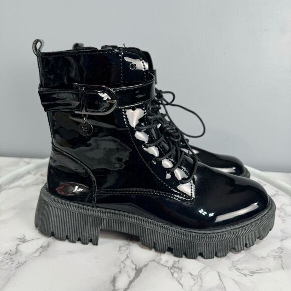 Lily Women’s Glossy Combat Boots sz 7 (Japan 250) NEW #K154 - Picture 6 of 8